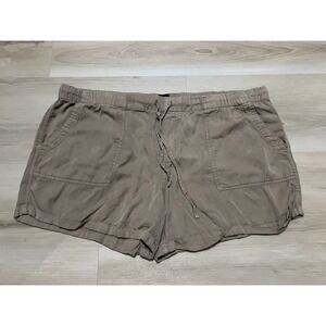 Gap Shorts Womens XXL Tan 100% Lyocell Drawstring Casual Pockets‎ 3.5" Inseam
